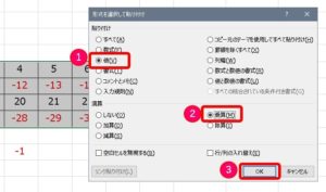 値と乗算にチェック