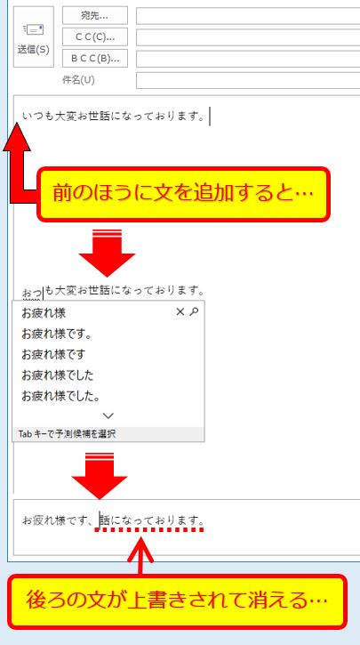 解決 Outlookで後ろの文字が消える 上書きモード解除