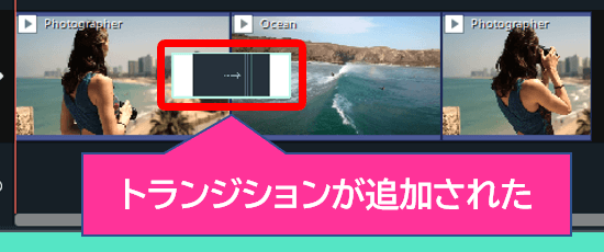 トランジションの追加後