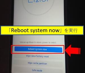 Reboot system nowを実行