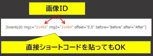 ショートコードを直接貼ってもよい