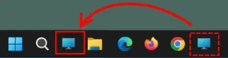 タスクバーの「PC」は移動できる